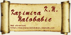 Kazimira Malobabić vizit kartica